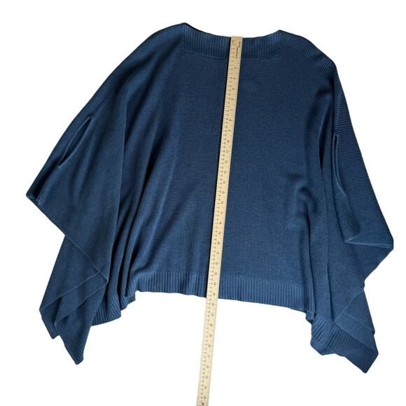 Soft Surroundings Womens Blue Poncho One Size | Oversized Flowy Classic Mature - Picture 9 of 9